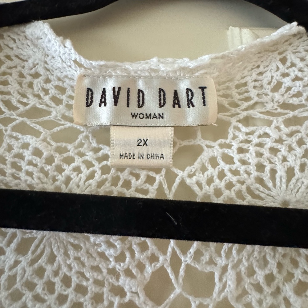 David Dart Elegant White Crochet Sweater.  Size 2x - Picture 3 of 3